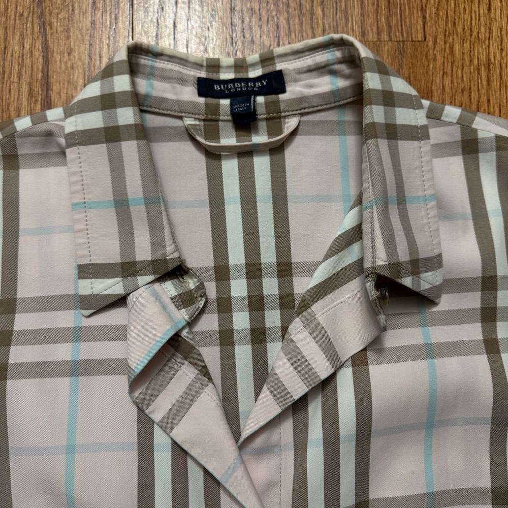 Burberry Pink Nova Check Plaid Print Knee Length Dress size 12 - Picture 5 of 16